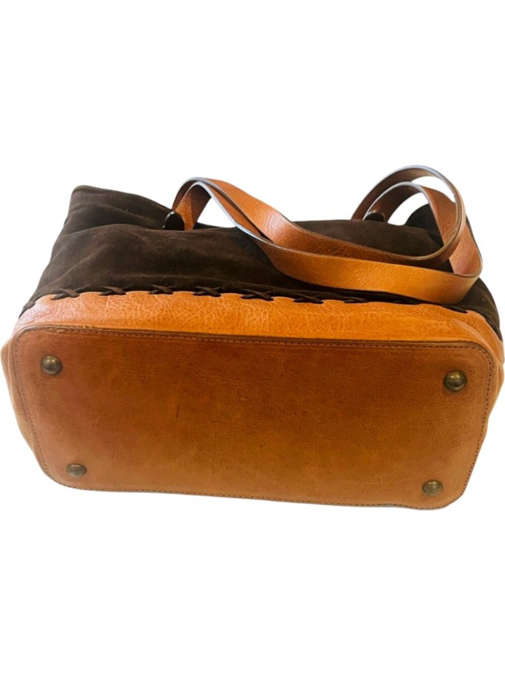 Sundance Brown Stitch Bag / Carry Purse - NEW with Tags - 13" W x 11" H x 5" W - Picture 4 of 10